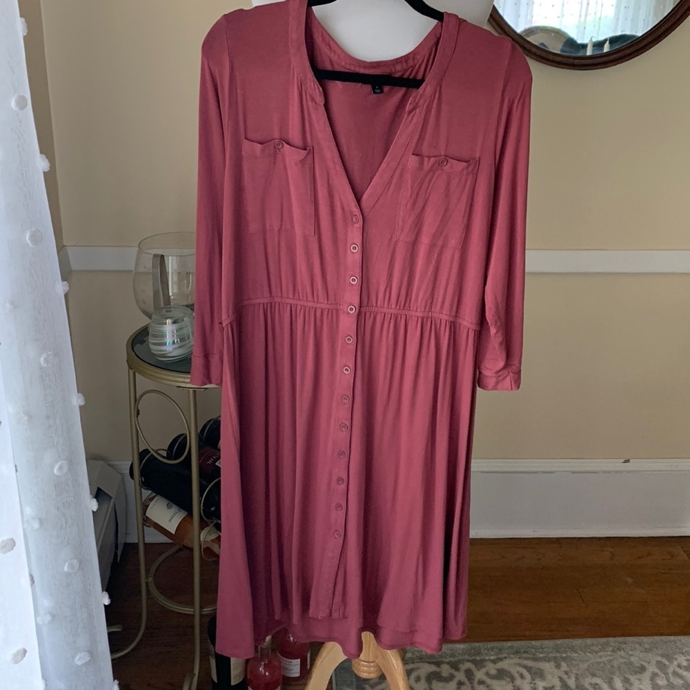 Torrid Dress in Pale Rust With Buttons Size 1x in EUC